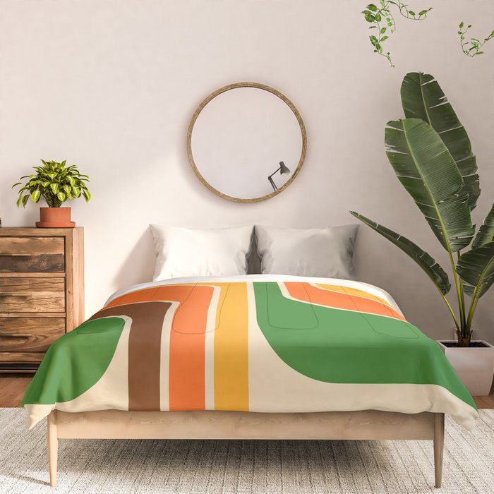 1970s Retro Vintage Style Geometric Design 743 Scandi Comforter Gallery Image 3