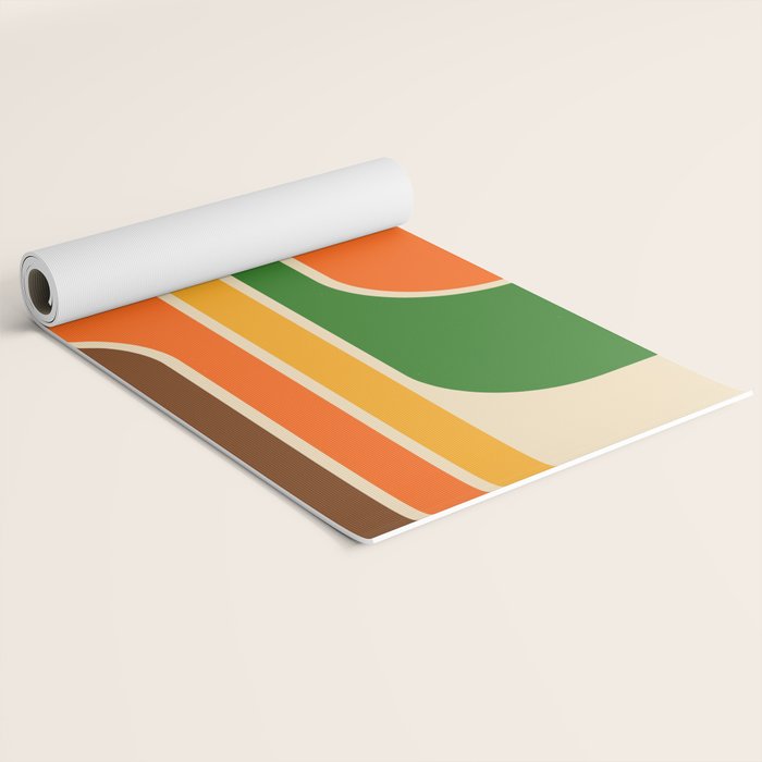 1970s Retro Vintage Style Geometric Design 743 Scandi Yoga Mat Gallery Image 2