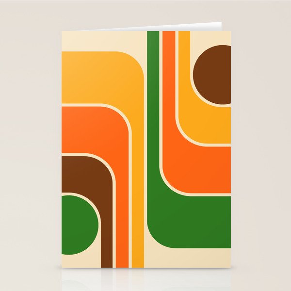 1970s Retro Vintage Style Geometric Design 743 Scandi Stationery Card Gallery Image 2