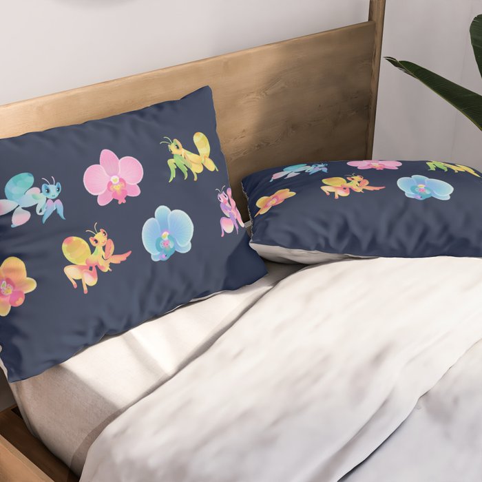 Orchid mantis - Dark Pillow Sham Gallery Image 2