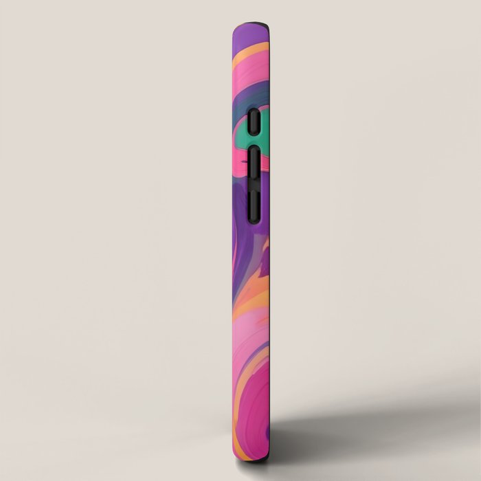Magnifique, Abstract Fluid Art Resin, Marble Maximalism Painting, Eclectic Bohemian Colorful Bright, Modern Contemporary Boho Happiness Waves iPhone Case Gallery Image 2