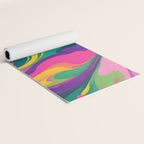 Magnifique, Abstract Fluid Art Resin, Marble Maximalism Painting, Eclectic Bohemian Colorful Bright, Modern Contemporary Boho Happiness Waves Yoga Mat Gallery Image 2