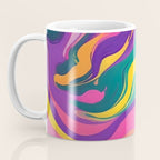 Magnifique, Abstract Fluid Art Resin, Marble Maximalism Painting, Eclectic Bohemian Colorful Bright, Modern Contemporary Boho Happiness Waves Coffee Mug Gallery Image 3