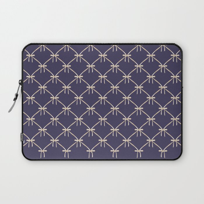 Bows & Ribbons Pattern XXXII Dark Lavender Purple Laptop Sleeve Gallery Image 1