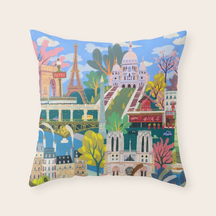 Paris mon amour Throw Pillow Gallery Image 6