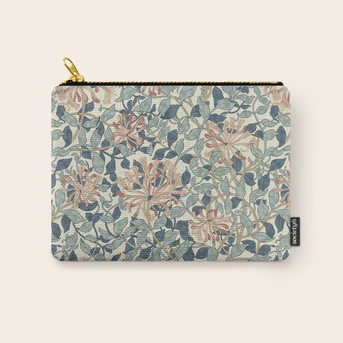 William Morris Vintage Honeysuckle Aqua Carry All Pouch Gallery Image 1