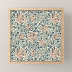 William Morris Vintage Honeysuckle Aqua Mini Art Print Gallery Image 1