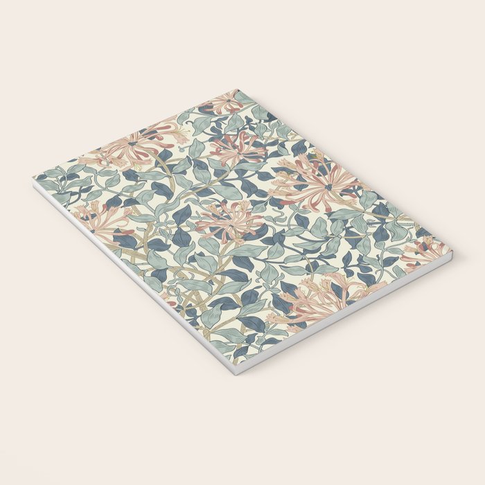 William Morris Vintage Honeysuckle Aqua Notebook Gallery Image 3