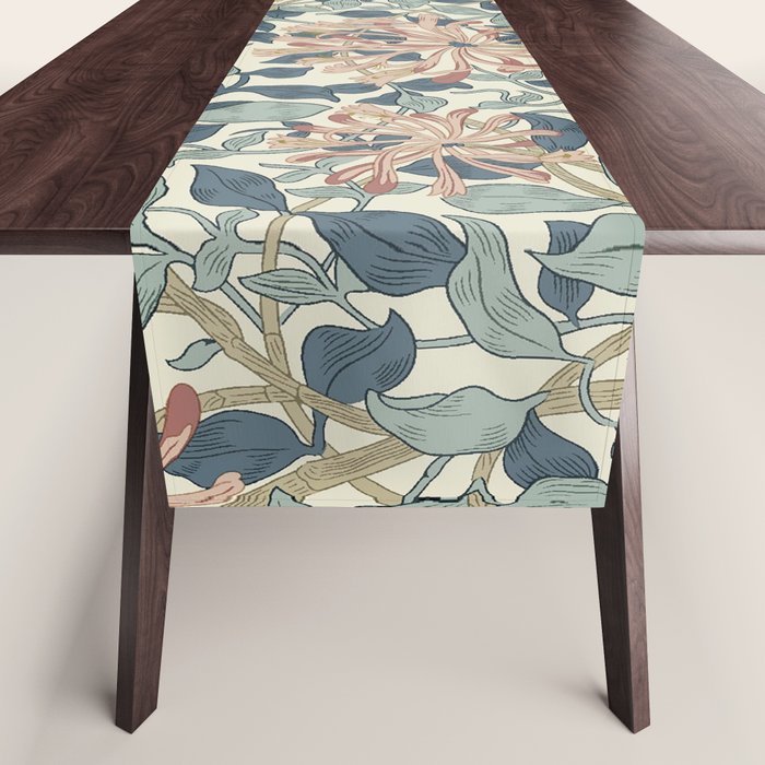 William Morris Vintage Honeysuckle Aqua Table Runner Gallery Image 1