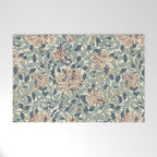 William Morris Vintage Honeysuckle Aqua Welcome Mat Gallery Image 1