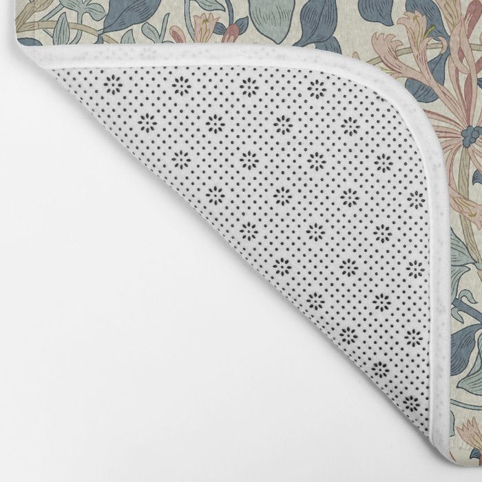 William Morris Vintage Honeysuckle Aqua Bath Mat Gallery Image 2