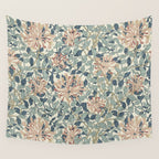 William Morris Vintage Honeysuckle Aqua Wall Tapestry Gallery Image 4
