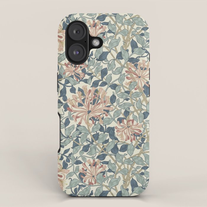 William Morris Vintage Honeysuckle Aqua iPhone Case Gallery Image 1