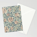 William Morris Vintage Honeysuckle Aqua Stationery Card Gallery Image 2