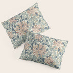 William Morris Vintage Honeysuckle Aqua Pillow Sham Gallery Image 3
