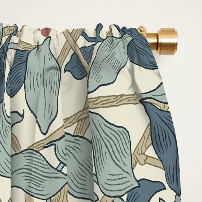 William Morris Vintage Honeysuckle Aqua Window Curtain Gallery Image 2