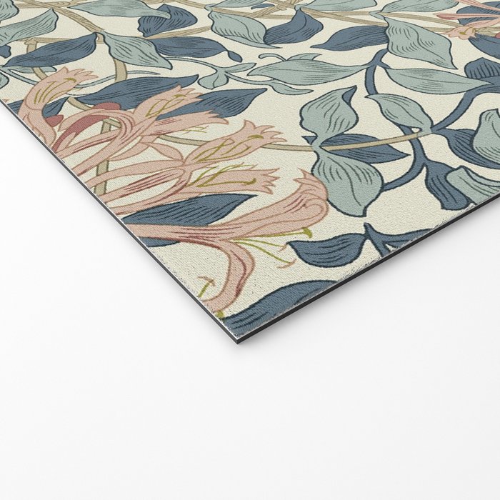William Morris Vintage Honeysuckle Aqua Welcome Mat Gallery Image 2