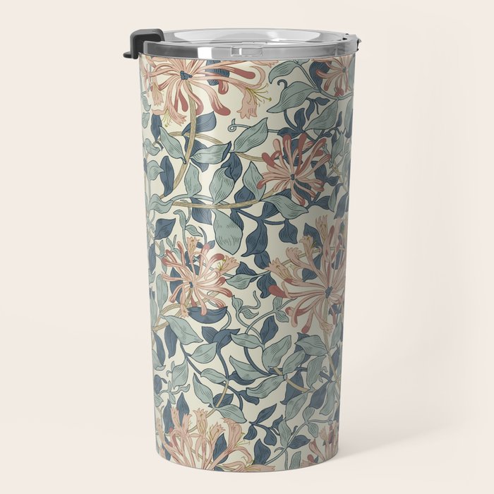 William Morris Vintage Honeysuckle Aqua Travel Mug Gallery Image 3