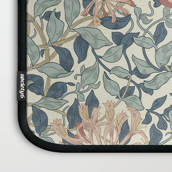 William Morris Vintage Honeysuckle Aqua Laptop Sleeve Gallery Image 3