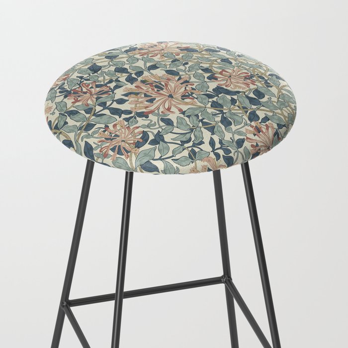 William Morris Vintage Honeysuckle Aqua Stool Gallery Image 2