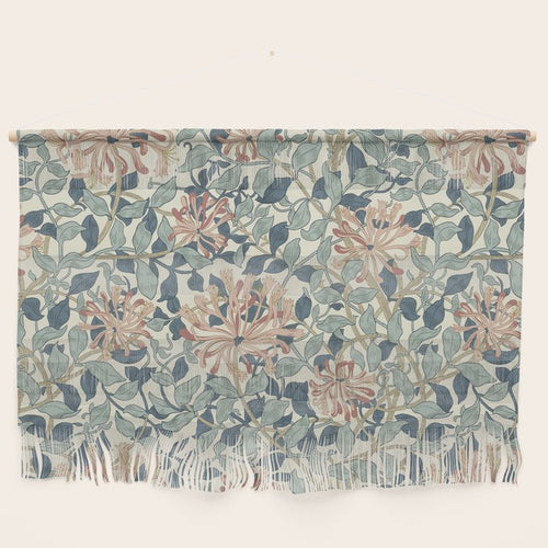William Morris Vintage Honeysuckle Aqua Wall Hanging Gallery Image 1