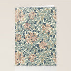 William Morris Vintage Honeysuckle Aqua Stationery Card Gallery Image 2