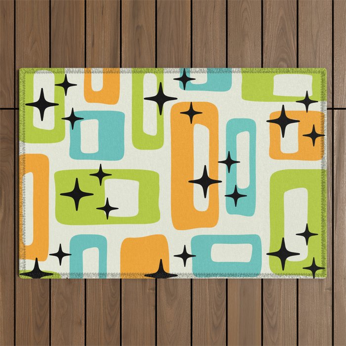 Mid Century Modern Scandinavian Pattern 245 Outdoor Rug Gallery Image 1