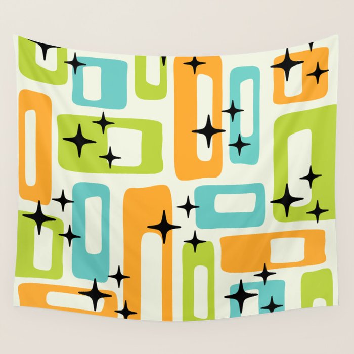 Mid Century Modern Scandinavian Pattern 245 Wall Tapestry Gallery Image 4