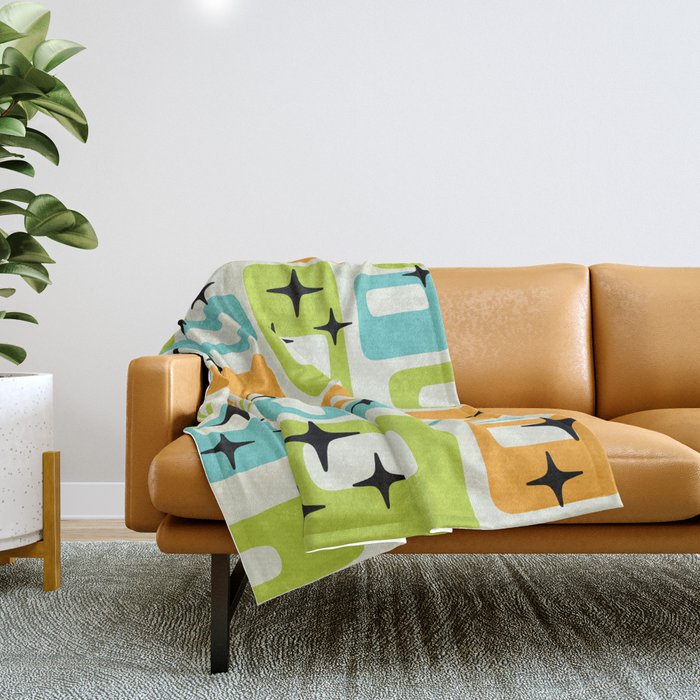 Mid Century Modern Scandinavian Pattern 245 Throw Blanket Gallery Image 1