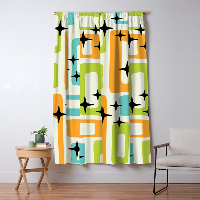 Mid Century Modern Scandinavian Pattern 245 Window Curtain Gallery Image 5