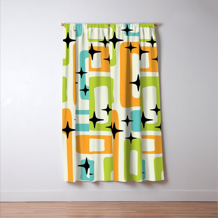 Mid Century Modern Scandinavian Pattern 245 Window Curtain Gallery Image 3