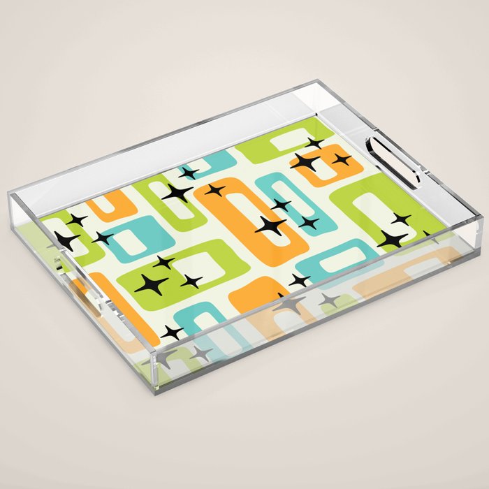 Mid Century Modern Scandinavian Pattern 245 Acrylic Tray Gallery Image 1