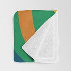 Retro Liquid Swirl Abstract Pattern in 70s Green, Blue, Orange, Yellow Throw Blanket Gallery Image 3