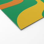 Retro Liquid Swirl Abstract Pattern in 70s Green, Blue, Orange, Yellow Welcome Mat Gallery Image 2