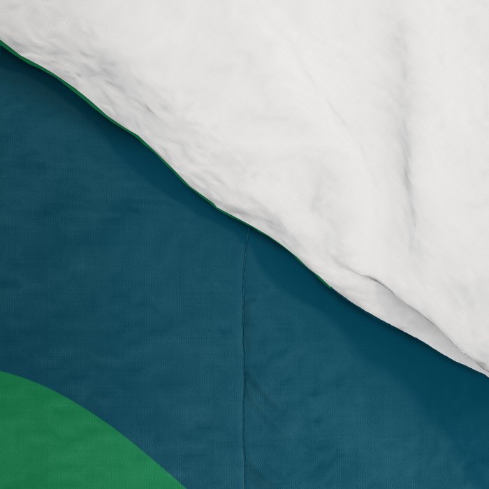 Retro Liquid Swirl Abstract Pattern in 70s Green, Blue, Orange, Yellow Comforter Gallery Image 4