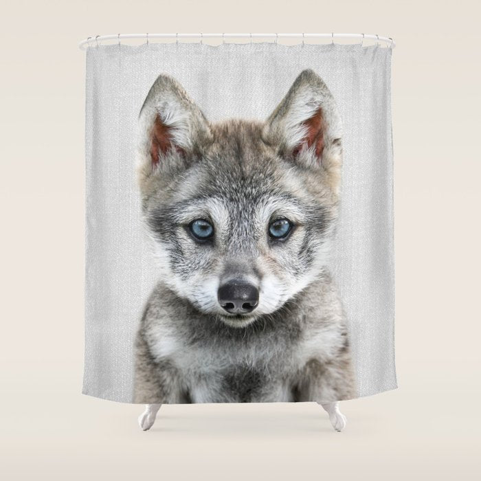 Baby Wolf - Colorful Shower Curtain Gallery Image 1