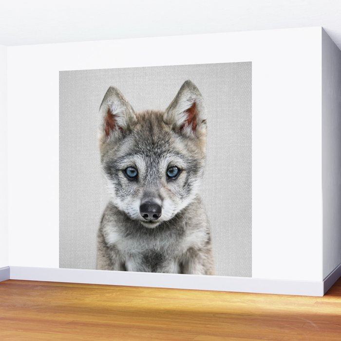 Baby Wolf - Colorful Wall Mural Gallery Image 2