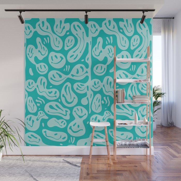 Eggshell Blue Melted Happiness Wall Mural Gallery Image 1