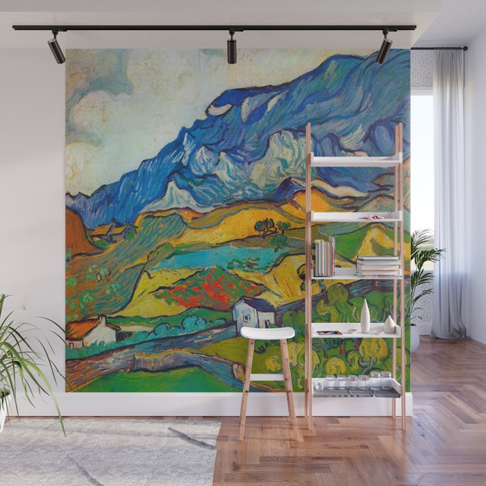 Les Alpilles, Mountain Landscape near South Reme Vincent van Gogh 1889 Wall Mural Gallery Image 1