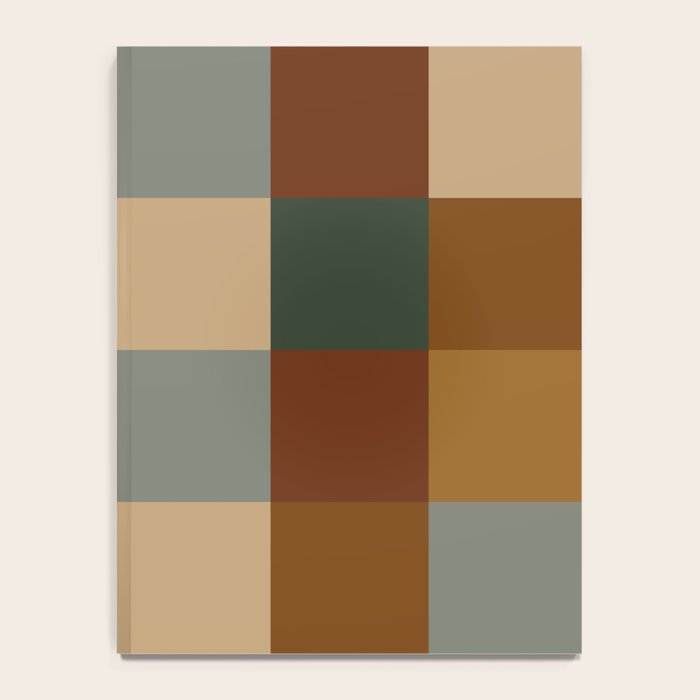 Bold Earthy Checks Pattern - Large VI Notebook Gallery Image 4