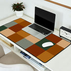Bold Earthy Checks Pattern - Large VI Desk Mat Gallery Image 2