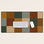 Bold Earthy Checks Pattern - Large VI Desk Mat Gallery Image 1