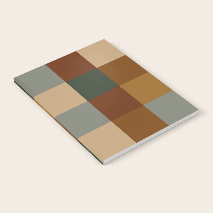 Bold Earthy Checks Pattern - Large VI Notebook Gallery Image 2
