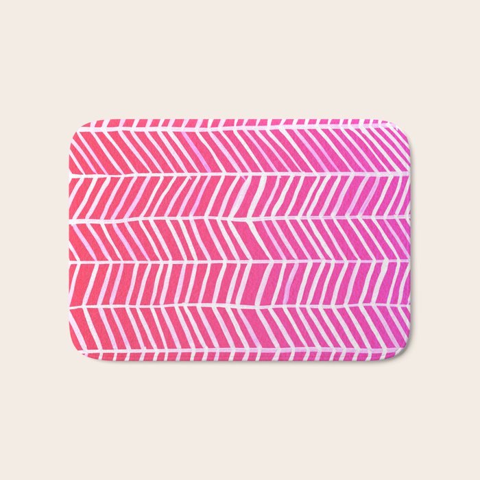 Herringbone - Pink OmbrÃ© Bath Mat Gallery Image 1