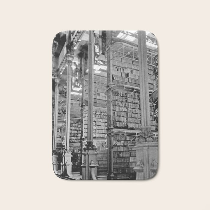A Book Lover's Dream - Cincinnati Public Library black and white photographs / black and white photo Bath Mat Gallery Image 1