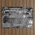 A Book Lover's Dream - Cincinnati Public Library black and white photographs / black and white photo Outdoor Rug Gallery Image 1