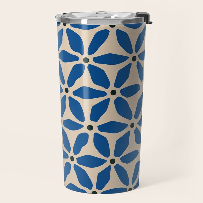 Blue flower pattern Travel Mug Gallery Image 2