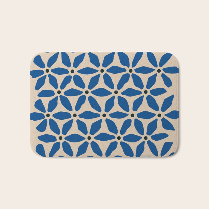 Blue flower pattern Bath Mat Gallery Image 1