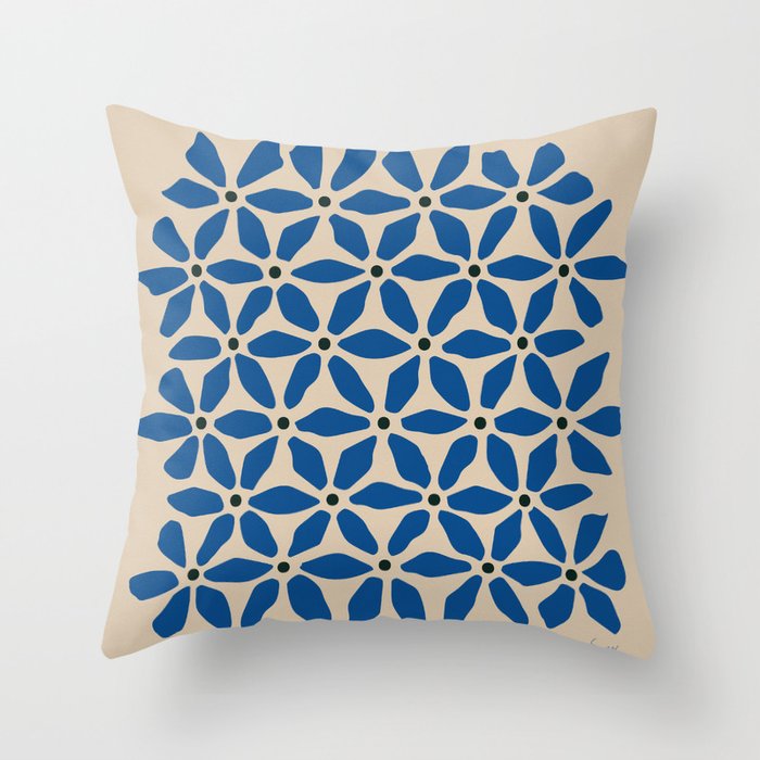 Blue flower pattern Throw Pillow Gallery Image 6