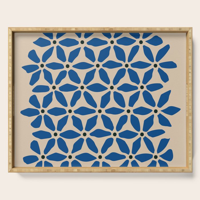 Blue flower pattern Serving Tray Gallery Image 1